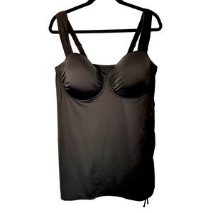NWT Swimsuits for All 2 Piece Black Slimming‎ Tankini Top & Bottom 22